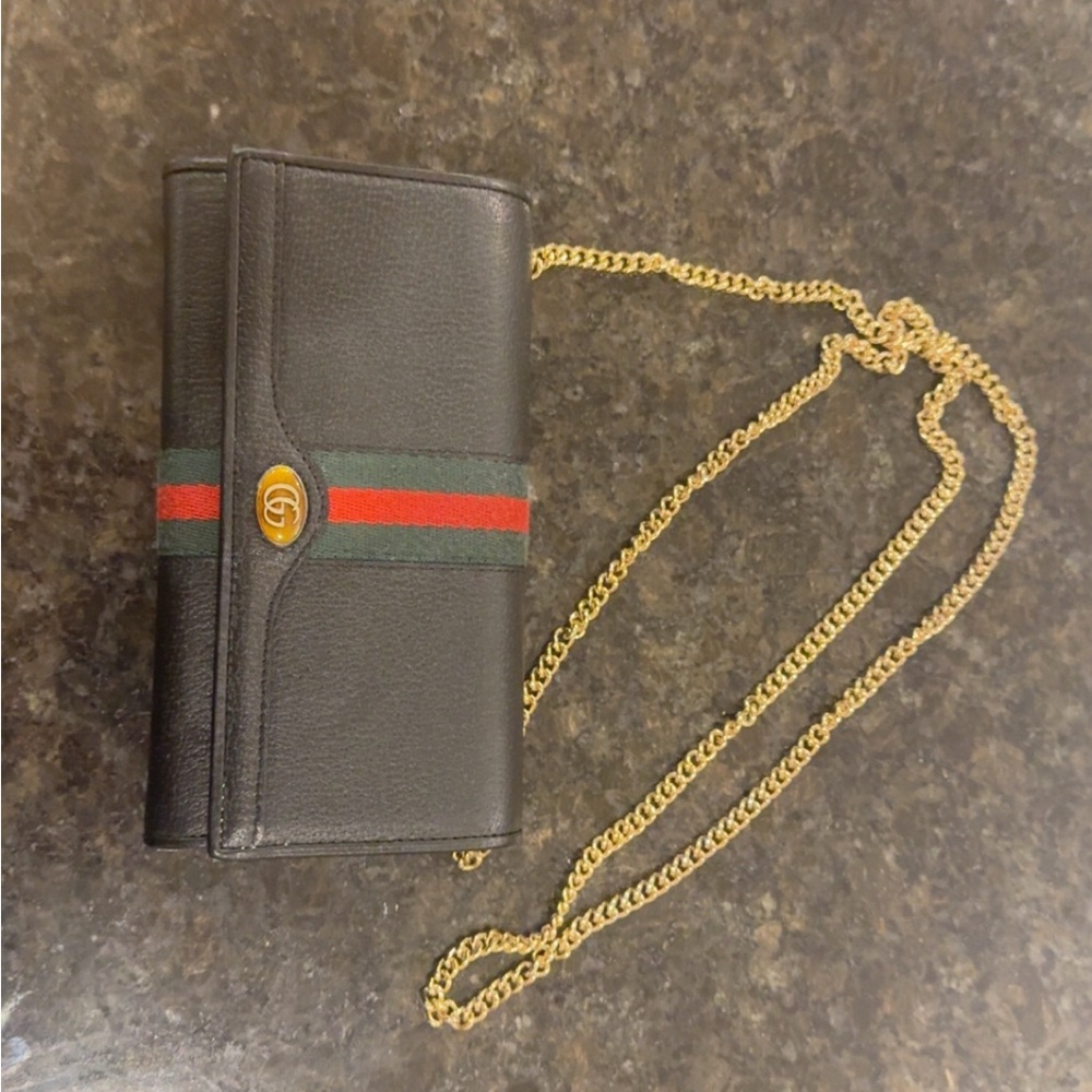 Black Leather Chain Wallet
